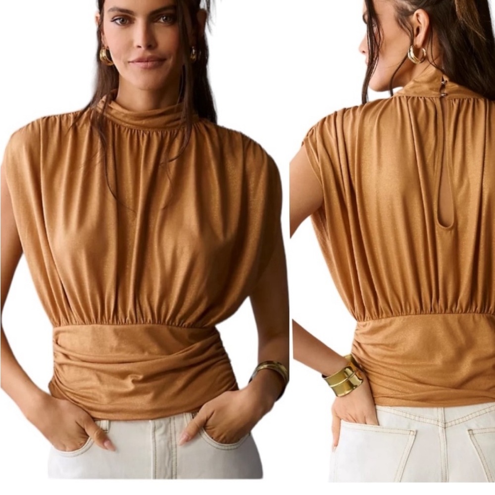 Maeve Metallic Bronze Blouse